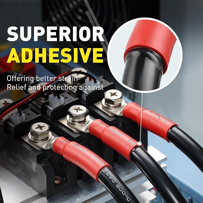 haisstronica 3:1 Heat Shrink Tubing, Shrink Ratio Adhesive Lined Marine Grade Heat Shrink Tube for Home, Automotive and Industrial (Red) 65FT 5/16inch