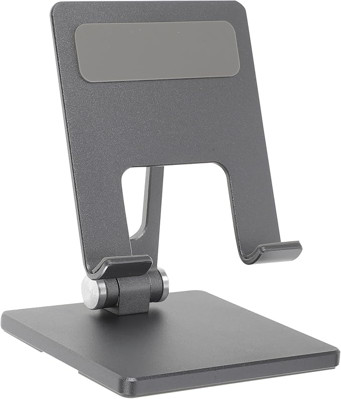 WOFASHPURET Adjustable Foldable Tablet Stand for Desk Portable Aluminum Alloy Tablet Holder Compatible with Ipad and Multi-Angle Desktop Bracket in Space Gray