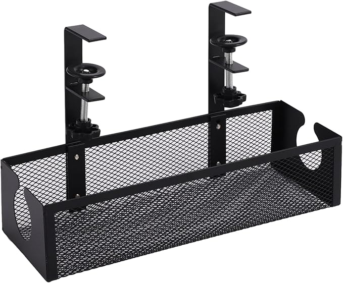 Under Desk Cable Tray - Carbon Steel Cord Organizer,Cord Management Under Desk | for Family Friends Students Adults Men Women Home Indoor Office Study Kitchen