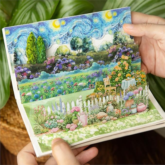 Dwpetzo Large Seasonal Nature Landscape Stickers for Journaling, 60 Sheets Dual Materials Transparent PET and Craft Paper Stickers for Junk Journal, Collage, Aesthetic Crafts Arts