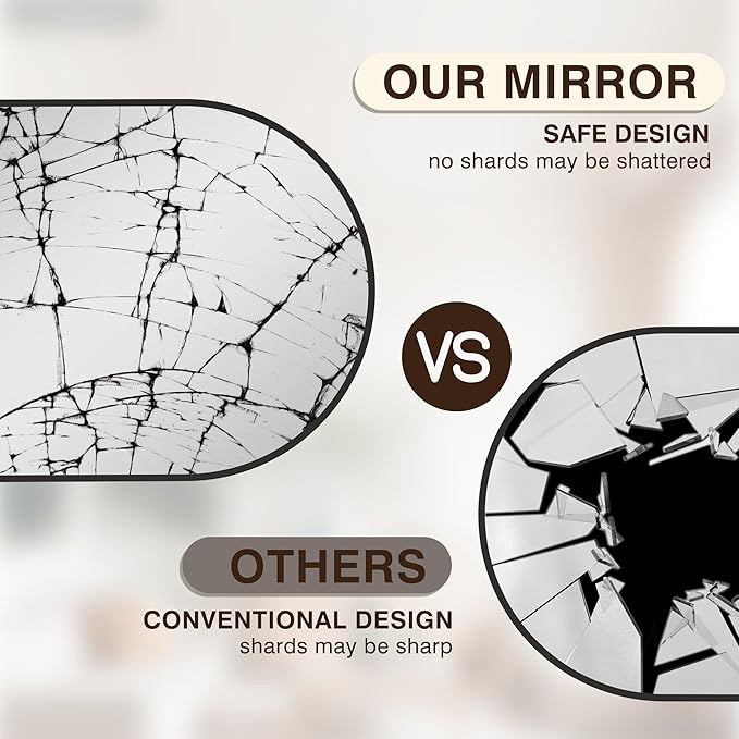 FICTOR Bathroom Mirror for Wall, Arched Vanity Bathroom Mirror for Over Sink, Metal Framed with HD Shatter-Proof Glass for Entryway, Living Room,Bedroom(30” x 40”, Black)