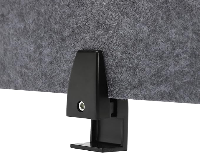 DYRABREST 2 Pack Acoustic Desk Divider, 60 x 16 Inch, No Drilling Clamp-On Privacy Shields, Freestanding, Grey