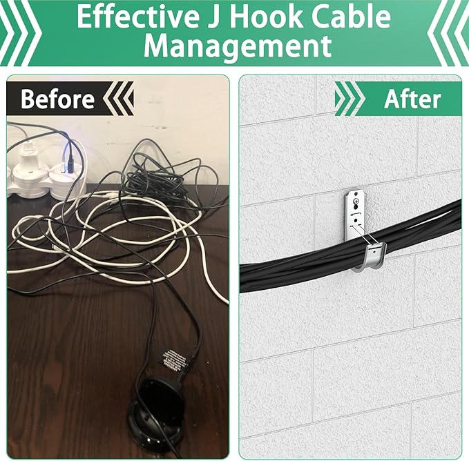 50 Pack 2 Inch J Hook Wall Mount J Hook with Retainer Clip