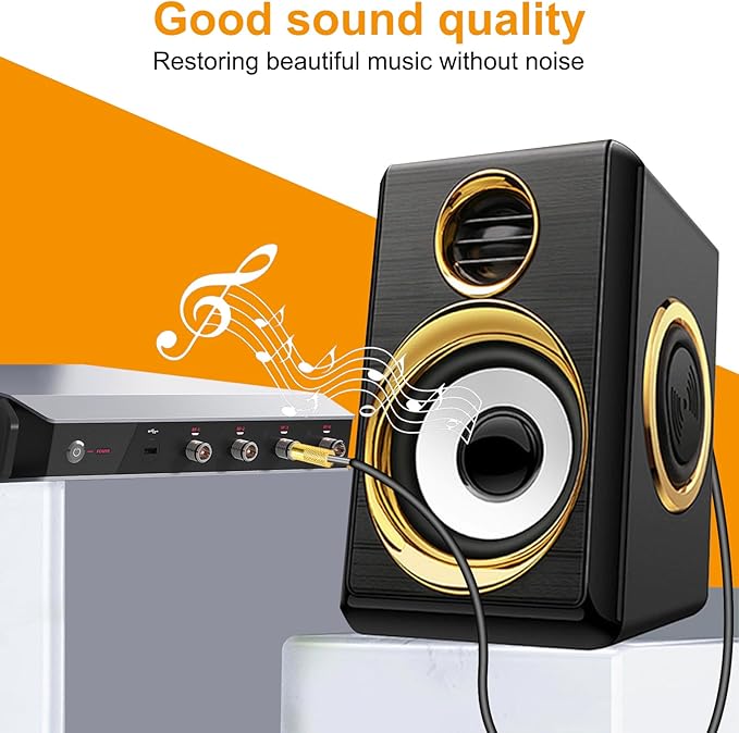 QAJOPFN 4 Pack Headphone Jack Adapter - 3.5mm (1/8 inch) Male to 6.35mm (1/4 inch) Female and 6.35mm (1/4) to 3.5mm (1/8) Audio Adapter for Player, Headphone, Guitar Amplifier