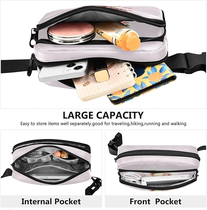 Valentines Teddy Bear Fanny Pack for Women Men Water Resistant Fashion Waist Packs with Adjustable Strap Belt Bag for Travel Workout Jogging Hiking 21217976
