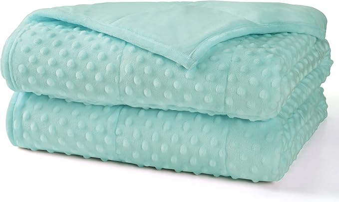 Alomidds Weighted Blanket, Luxury Velvet Weighted Blankets for Adults and Kids,Warm and Breathable Soft and Comfort Minky, Cute Heavy Blanket with Premium Glass Beads (36"x48" 5LBS, Teal)
