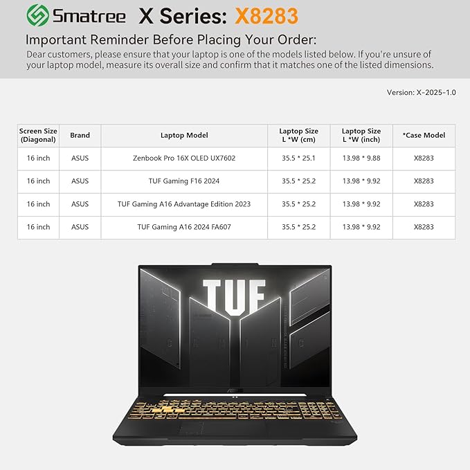 Smatree Hard EVA Protective Case Compatible for 16inch ASUS TUF Gaming F16 2024,for TUF Gaming A16 2024 FA607(Not fit for FA608),for Zenbook Pro 16X OLED,15.6inch TUF Gaming F15/A15 Bag,White(X8283W)