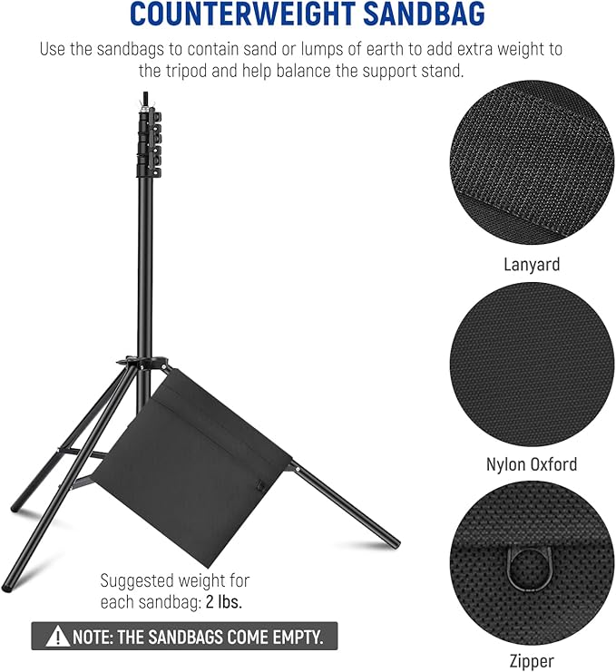 NEEWER 8.5x10ft Adjustable Backdrop Stand Kit, Photography Background Support System with 4 Crossbars, 6 Spring Clamps, 6 Backdrop Clips, 2 Sandbags, and Carrying Bag for Photo Video Party Ceremony