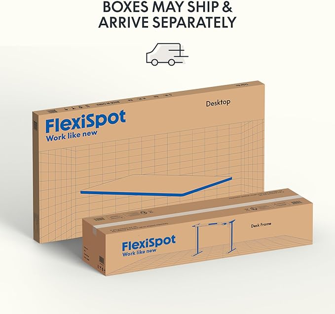 FLEXISPOT EN1 Bamboo Standing Desk, 48 x 24 Inches One-Piece Electric Adjustable Height Desk (Black Frame + Bamboo Top, 2 Packages)