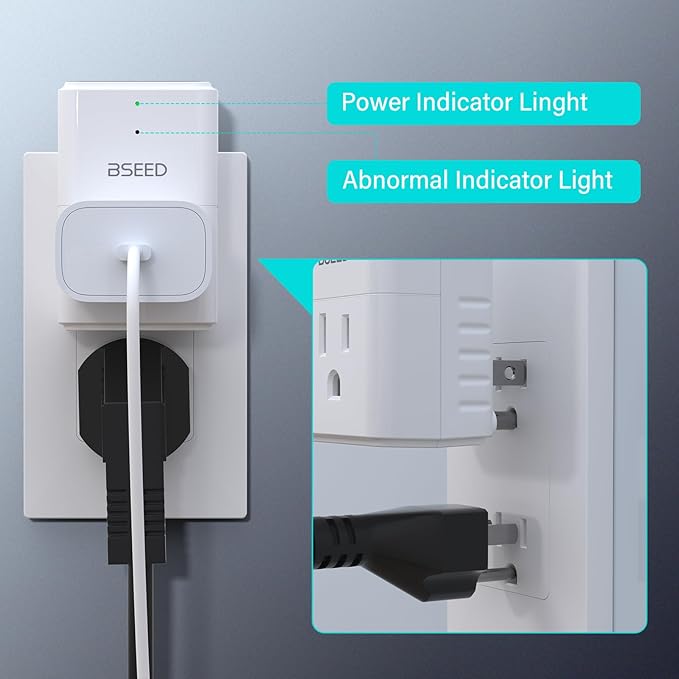 [ETL Listed] BSEED 1800W Single Outlet Mini Surge Protector for Refrigerators, PC, TV, Xbox Series X, PS5 and Home Appliances, Wall Surge Protector with LED Indicators,15A, 4 Pack