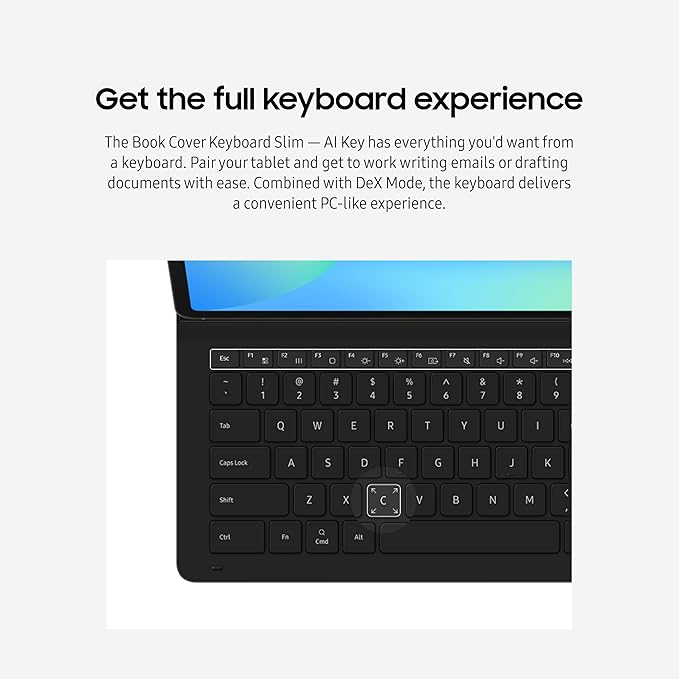 SAMSUNG Galaxy Tab S10 FE 128GB WiFi Android Tablet + Book Cover Keyboard Slim, Large Display, Long Battery Life, Powerful Processor, S Pen, US Version, 2025, 2 Yr Manufacturer Warranty, Gray