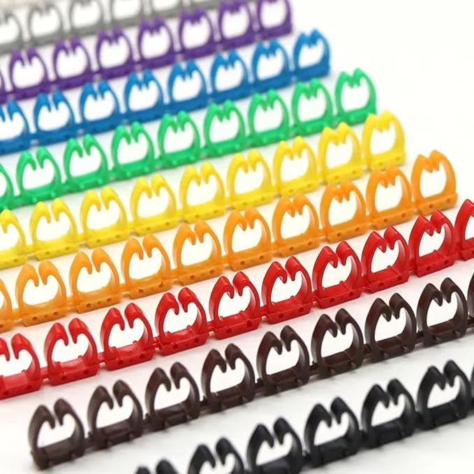 Wire Number Tube Cable Marker, 0.1 x 0.1in Colorful Clip on Wire Marker, Digital Number Wire Numbering Marker, Plastic Cable Numbering Marker Tube for Wires Management, 150Pcs