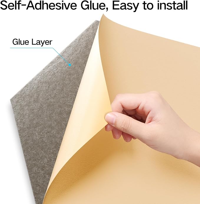 8 Pack Self-Adhesive Acoustic Panels 12" X 10" X 0.4" - Sound Proof Foam Panels for Wall with High Density, Y-Lined Design, Flame Resistant, Absorb Noise and Eliminate Echoes(Camel)