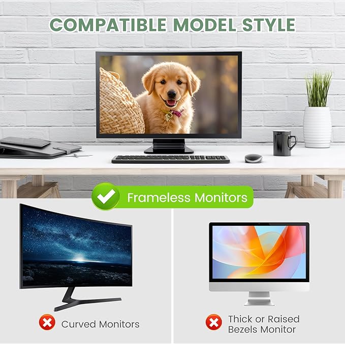 [2 PACK] EliWhale 27 Inch Removable Hanging Computer Privacy Screen for 16:9 Widescreen Monitor, Matte Anti-Glare, Bluelight Block, 30° Anti-Spy, Eye Health Monitor Privacy Shield for LG HP AOC Acer,613*370mm(24.1 * 14.5 inch)