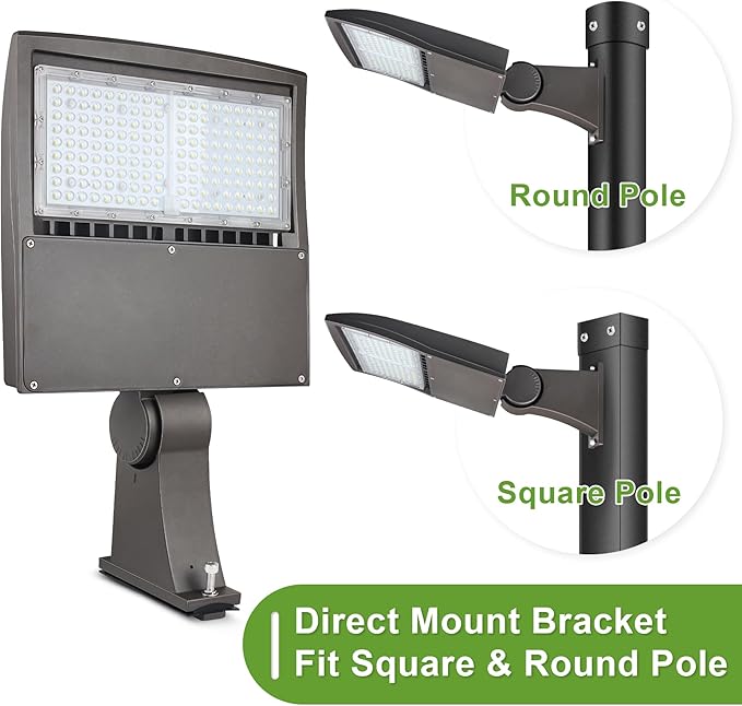 LED Flying Direct 150W LED Shoebox Lights, 20KV Surge Protector LED Parking Lot Area Lights, 450W MH Equiv. LED Street Road Lamps with Direct Arms Mount, 1-10V Dim DLC UL 5000K 100-277VAC