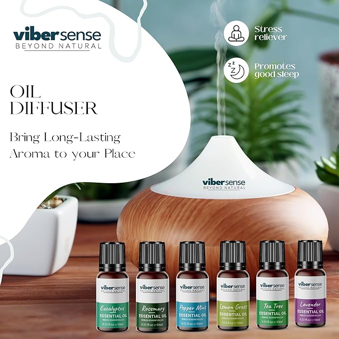Essential Oils Set - Top 6 Blends for Diffusers, Home Care, Candle Making Scents, Fragrance, Aromatherapy, Humidifiers, Gifts -Rosemary,Eucalyptus,Tea Tree,Pepper Mint,Lemon Grass & Lavender 10ml