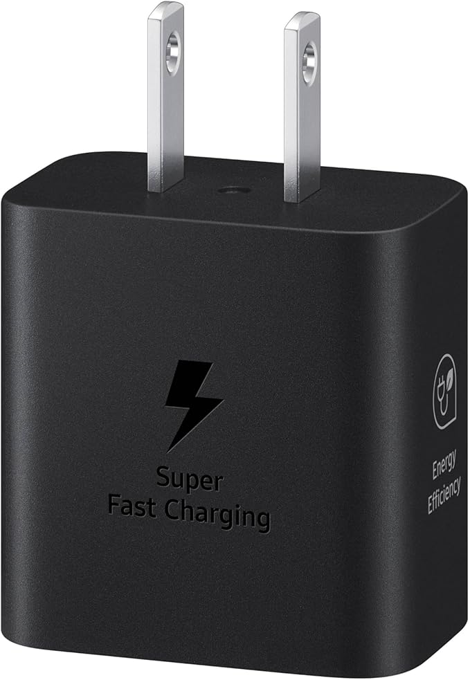 Samsung 25W Wall Charger Power Adapter, Cable Not Included, Super Fast Charging, Compact Design, Energy Efficient, Compatible with Galaxy and USB Type C Devices, Black