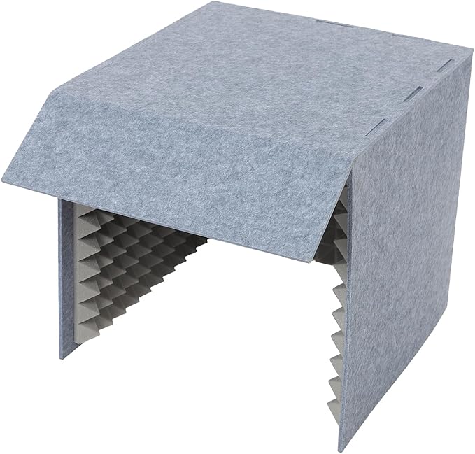 Portable Recording Isolation Booth, 60*60*60'' Desktop Soundproof Cover, Foldable Acoustic Soundproof Shield with Double-Layer Sponge & Polyester Panels for Home Studio Podcasting and Live Streaming