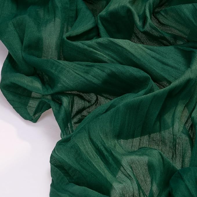 Socomi Emerald Green Cheesecloth Table Runner Fall Thanksgiving Boho Rustic Gauze 120 inch 10FT Cheese Cloth Runner for Wedding Party Baby Shower Birthday Home Decor Holiday Decorations