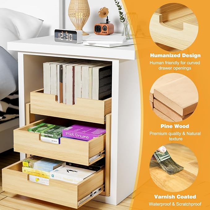 Gsskny Pull Out Cabinet Organizer, 17''W×21''D Sliding Drawers for Cabinets, 3 Tier Soft Close Slide Out Wooden Pull out Drawers, Base Cabinet Organization for Kitchen, Pantry, Bathroom