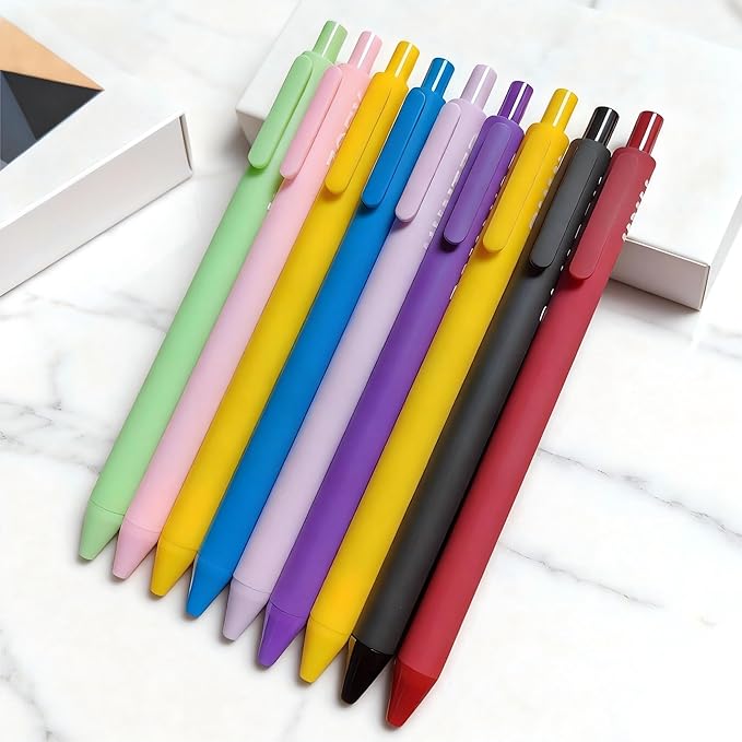 playneeu Kpop Merch Pen Set – 9 Colorful Gel Pens Inspired by Virtual Idol Characters, Black Ink Writing Pens for Fans, Cute Stationery Gift for Students & Music Lovers