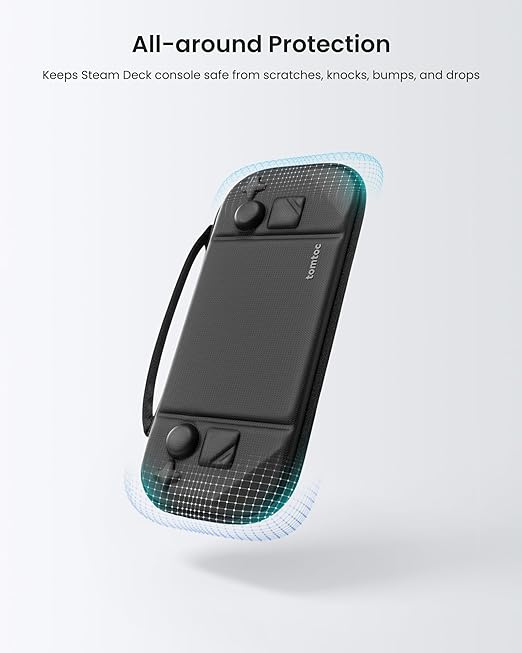 tomtoc Carrying Case Compatible with Steam Deck/OLED, Protective case, Hard Portable Travel Carrying bag for Steam Deck Console, Shockproof, Travel friendly, Black
