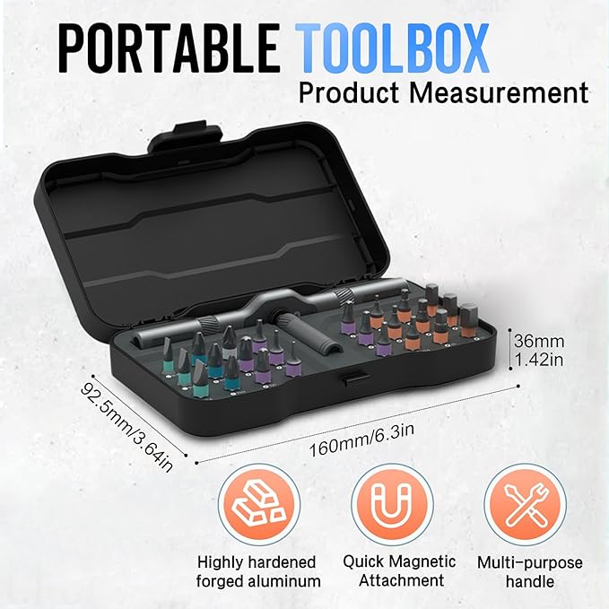DIY Screwdriver 24 In 1, 2025 New Multi Bit Magnetic Screwdriver Set, 24 in 1 Magnetic Repair Tool with Detachable Handle, Multifunctional Household Wrench Screwdriver Tool Combination Set (2)