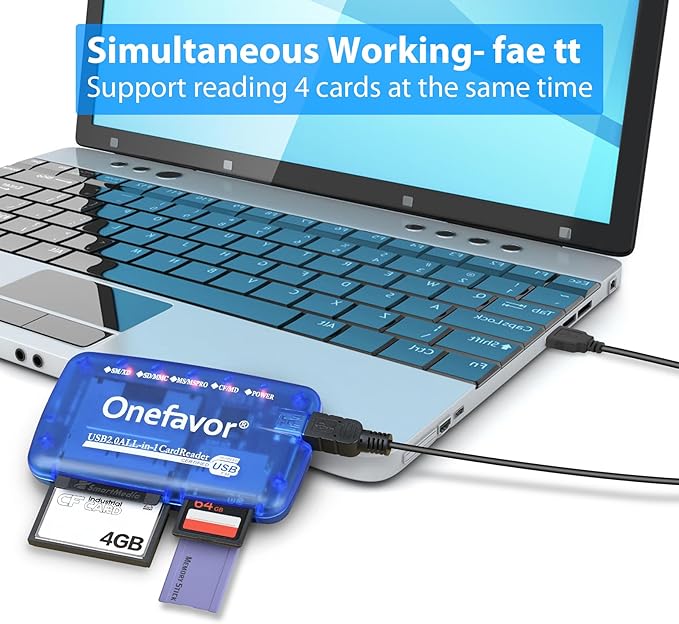 SmartMedia Cards Reader Writer, All-in-1 USB Universal Multi Card Adapter Slim Hub Read Smart Media SD, XD, CF, MMC, MS Pro Duo, Camera Flash Memory Cards Reader for Windows, Mac, Linux