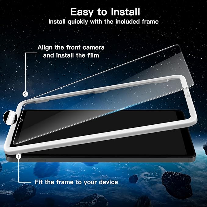 JETech Screen Protector for Samsung Galaxy Tab A11 / Tab A9 8.7-Inch 2025/2023 with Easy Installation Frame, Tempered Glass Film, HD Clear, 2-Pack