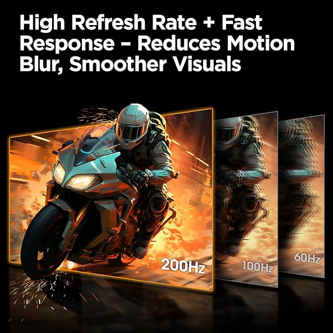 KOORUI 24.5 Inch Gaming Monitor, 200Hz FHD 1080p IPS Screen, 1ms（GTG ）, HDR400, 90% DCI-P3, Adaptive Sync, HDMI 2.0丨DisplayPort 1.4, Eye Care, Black (G2511P)