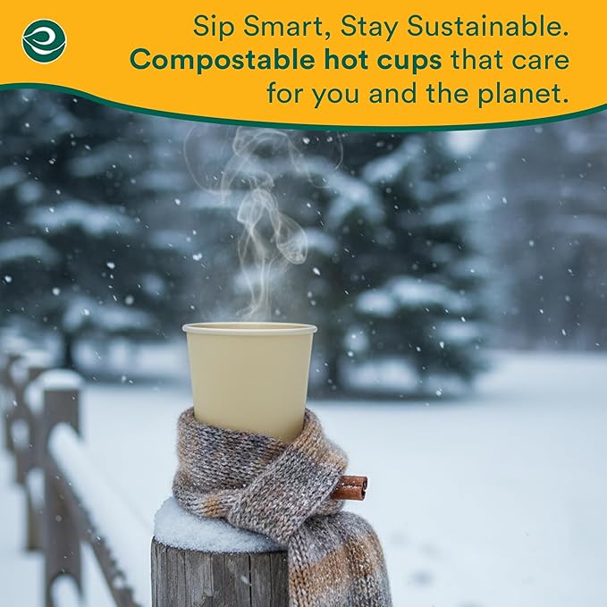 ECO SOUL 100 Pack 12 oz Disposable Coffee Cups Eco-Friendly, Biodegradable, Compostable, Leak-free & Sturdy To Go Hot Drink Travel Bagasse Cup for Tea, Chocolate, Party, Picnic & Cafe, Office & Home