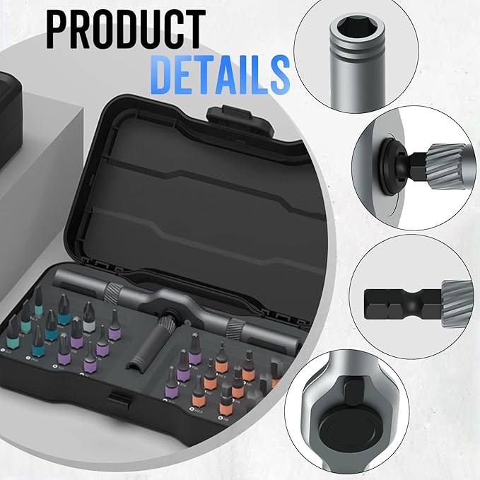 DIY Screwdriver 24 In 1, 2025 New Multi Bit Magnetic Screwdriver Set, 24 in 1 Magnetic Repair Tool with Detachable Handle, Multifunctional Household Wrench Screwdriver Tool Combination Set (1)