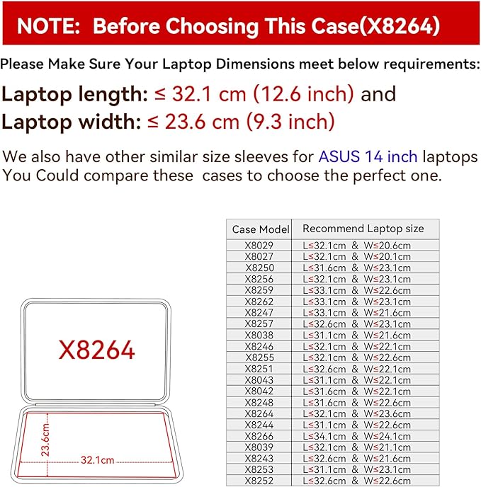 Smatree Hard EVA Protective Sleeve Case Compatible for 14 inch ASUS ExpertBook B7 Flip (B7402F) Laptop, for ASUS Chromebook Vibe CX34 Flip (CX3401) Laptop Notebook Bag (X8264)