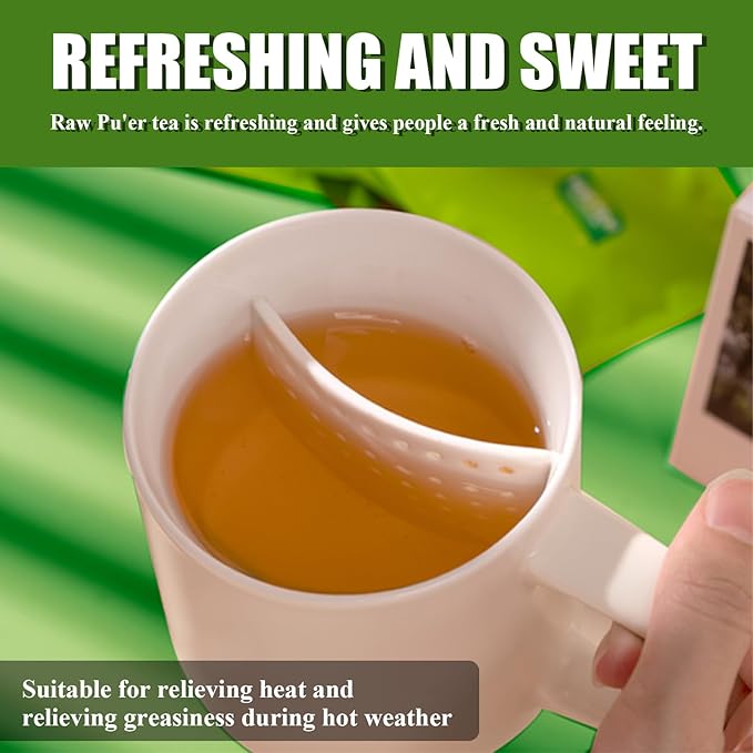 Organic Pu-erh Tea Bags - Raw Chinese Organic Pu erh Dark Tea 12 Pack, 1.5g Each Pu'erh Tea Bag, from Ancient Tree 2018 Aged Earthy Flavor Rich Antioxidants, Daily Breakfast Drinking Gift