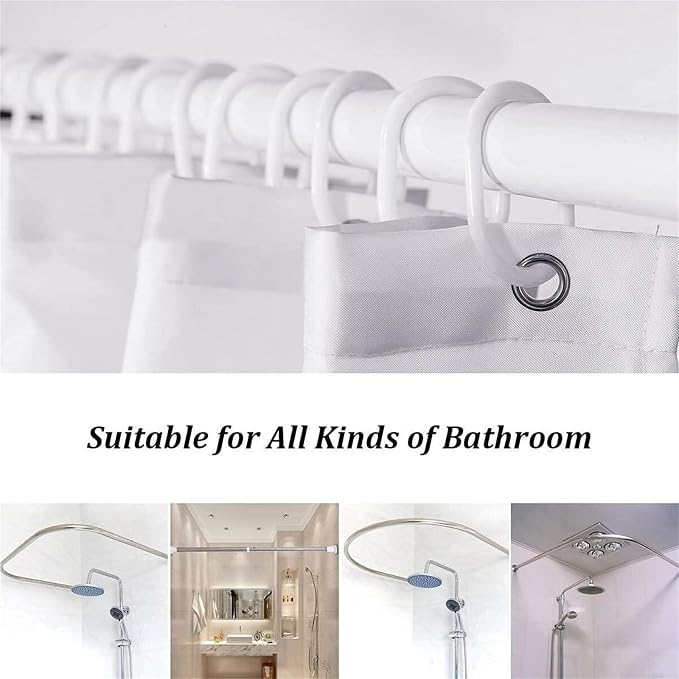 Mid Century Shower Curtain Boho Minimalist Modern Abstract Aesthetic Geometric Striped Atomic Retro Earthy Fabric Bathroom Decor Set with Hooks(59" Wx70 H)