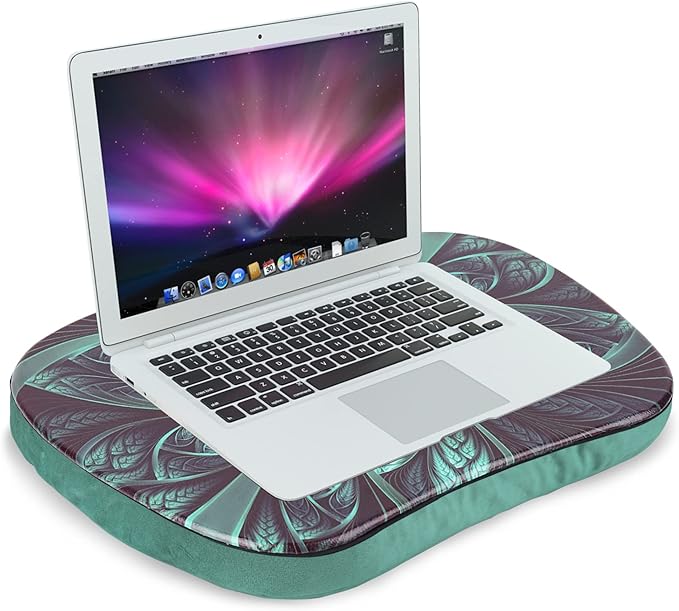 Jasenna Lap Laptop Desk - Portable Laptop Accessory with Pillow Cushion, Fits up to 15.6 inch Laptop, Media Slot, Micro-bead Cushion
