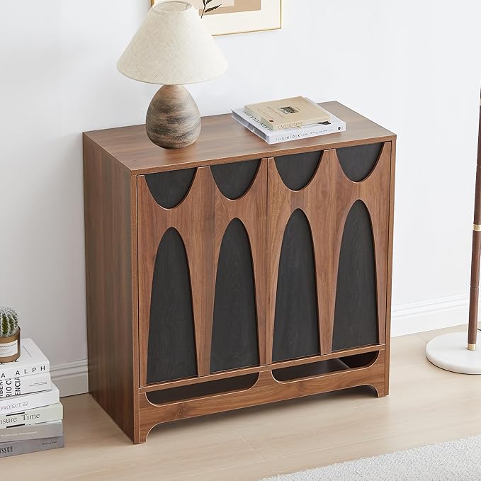 Bifins Sideboard Buffet Cabinet with Storage Set of 3, 94.5” Mid Century Modern Storage Cabinet with Adjustable Shelf and 6 Doors for Dining Room, Living Room,Entry