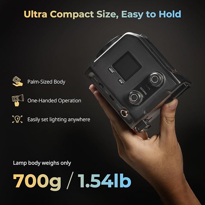 SmallRig RC 100B COB Video Light, Portable Bi-Color 2700-6500K Continuous Lighting, 100W Studio Light, APP Control, High CRI 97+ Spotlight for Photography & Video, Pro Version (Without Battery) 5094