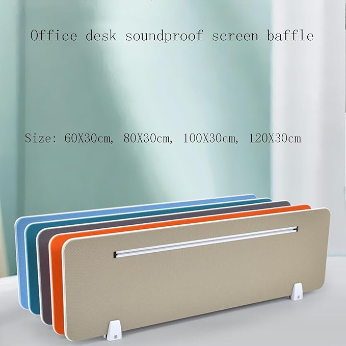 Table Mounted Modesty Panel ，Sneeze Guard Desk Divider， with Slot Sound Proof Mounted Privacy Panel，for Office Cubicle(Black,80cmX30cm)