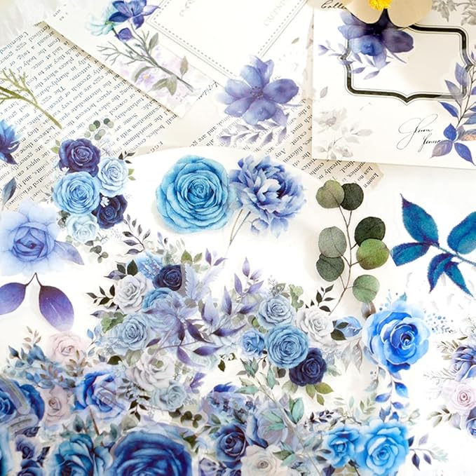 Obujopal 100 Pcs Lavender Purple Flower Stickers for Scrapbooking Junk Journal Notebook Diary Planner Letter Envelope Water Bottle Phone Case Craft Decoration
