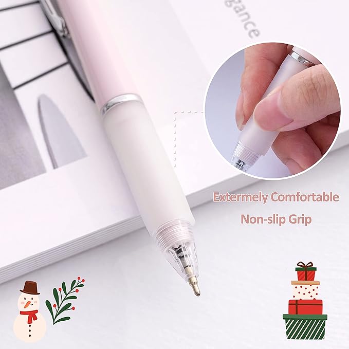 Aisibeiger Ball Point Pen Black Ink Ballpoint Pens with Super Soft Grip Medium Point 1.0mm Office Pens (12 pack)