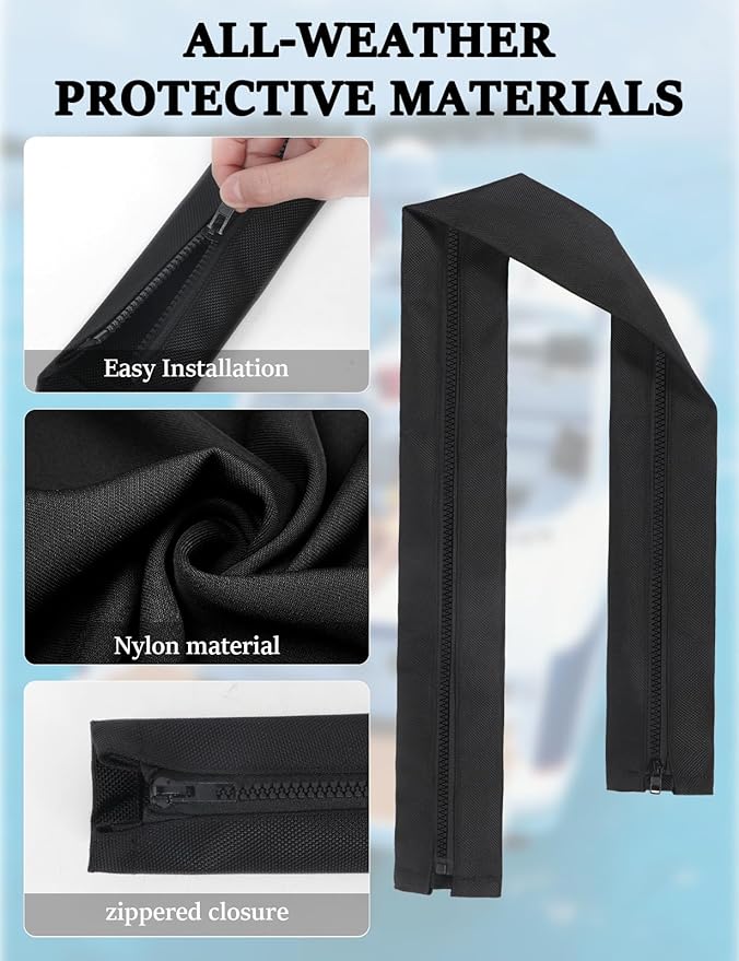 48 Inch Zippered Rigging Sleeve,Trolling Motor Cable Organizer Sleeve, ZRS-1-DP Casing, Heavy Duty 600D Waterproof Marine Cable Jacket, Universal Fit for Yacht Cable Management Kit