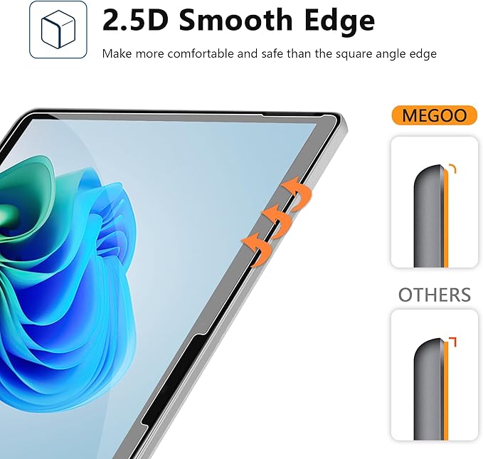 Megoo AmorShield Screen Protector for Surface Pro 12 inch [3X Shatterproof Protection], [9H+ Military Grade], HD Clear Tempered Glass, Anti-Fingerprint, Easy Installation No Bubble, 2 Pack