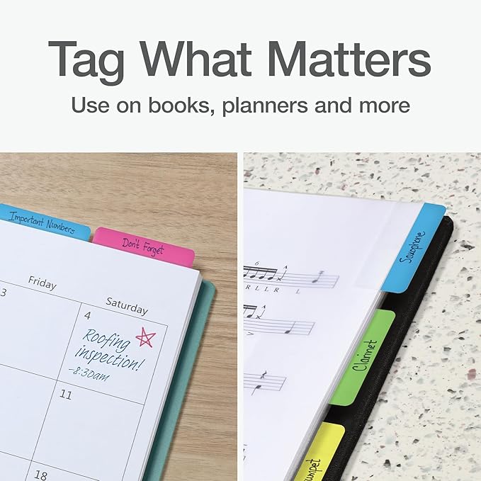 Redi-Tag Write On Tabs, Removable Index Tabs, Customizable Adhesive Labels, 4 Assorted Colors: Yellow, Green, Pink, Blue, 0.7" x 2", 48 Per Pack (B33248)