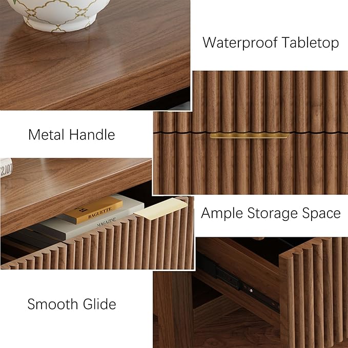 NRITOBY Mid-Century Modern 9-Drawer Dresser for Bedroom, Freestanding Nursery Dresser with Large Storage,Wood Dresser Dining Room, Entryway, Walnut Oak