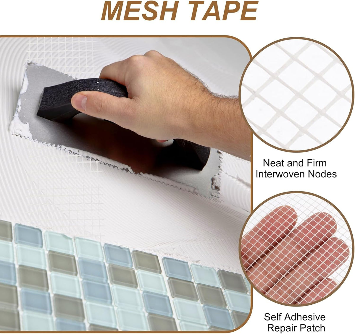 PATIKIL Drywall Repair Mesh Tape, 3 inch x 328 ft Fiberglass Repair Patch Self-Adhesive Dry Wall Joint Tape 12 Mesh Wall Hole Crack and Seam Patch, White