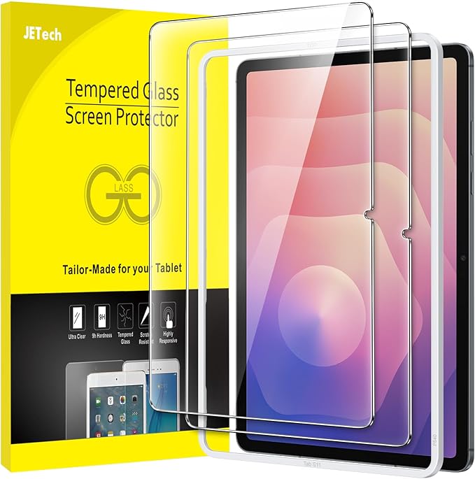 JETech Screen Protector for Samsung Galaxy Tab S11, with Easy Installation Frame, Tempered Glass Film, HD Clear, 11-Inch Display, 2-Pack