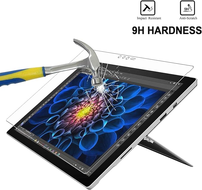 Megoo [2-Pack Screen Protector for Surface Pro 6, Friendly Touching/Easy Installation/High Sensitivity/HD Clear Tempered Glass, Compatible for Microsoft New Surface Pro 6 Pro 5/4 12.3 Inch