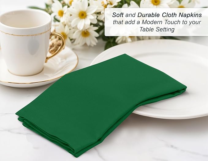 Zoyer Cloth Napkins Set of 12, 18x18 Inches Cotton Enrich Napkins Cloth ‎Washable, Soft & Durable Dinner Napkins for Parties, Wedding, Christmas, ‎Thanksgiving & Everyday Use - Mulitcolor 1 Each