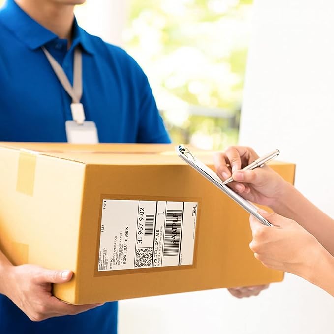 Shipping Label Sleeves 100Pcs, 7.5x5.5 Inches - Packing Slip Envelope Pouches with Self-Adhesive Peel & Seal - Clear Plastic & Waterproof Envelopes Ideal for Invoices & Packaging.